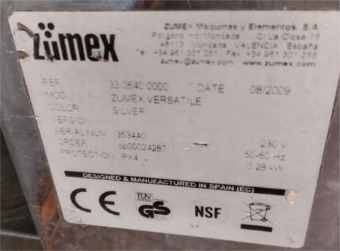 Μεταχειρισμένος Αποχυμωτής ZUMEX VERSATILE 